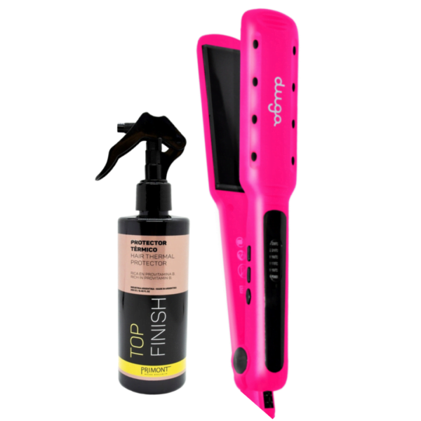 PLANCHA SW-207 TORMALINE TECNOLOGY COLOR PINK DUGA + PROTECTOR TÉRMICO PRIMONT