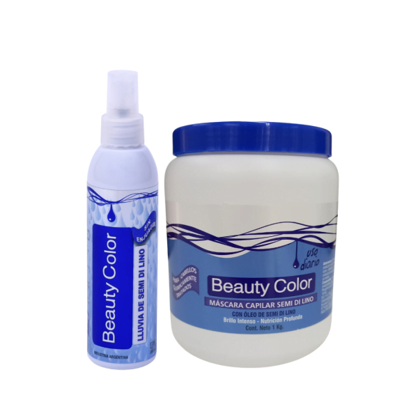 Kit Tratamiento Mascara Capilar X 1Kg + Lluvia de lino Beauty Color